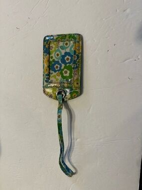 Vera Bradley Blue Green Yellow Floral Card Holder with Strap